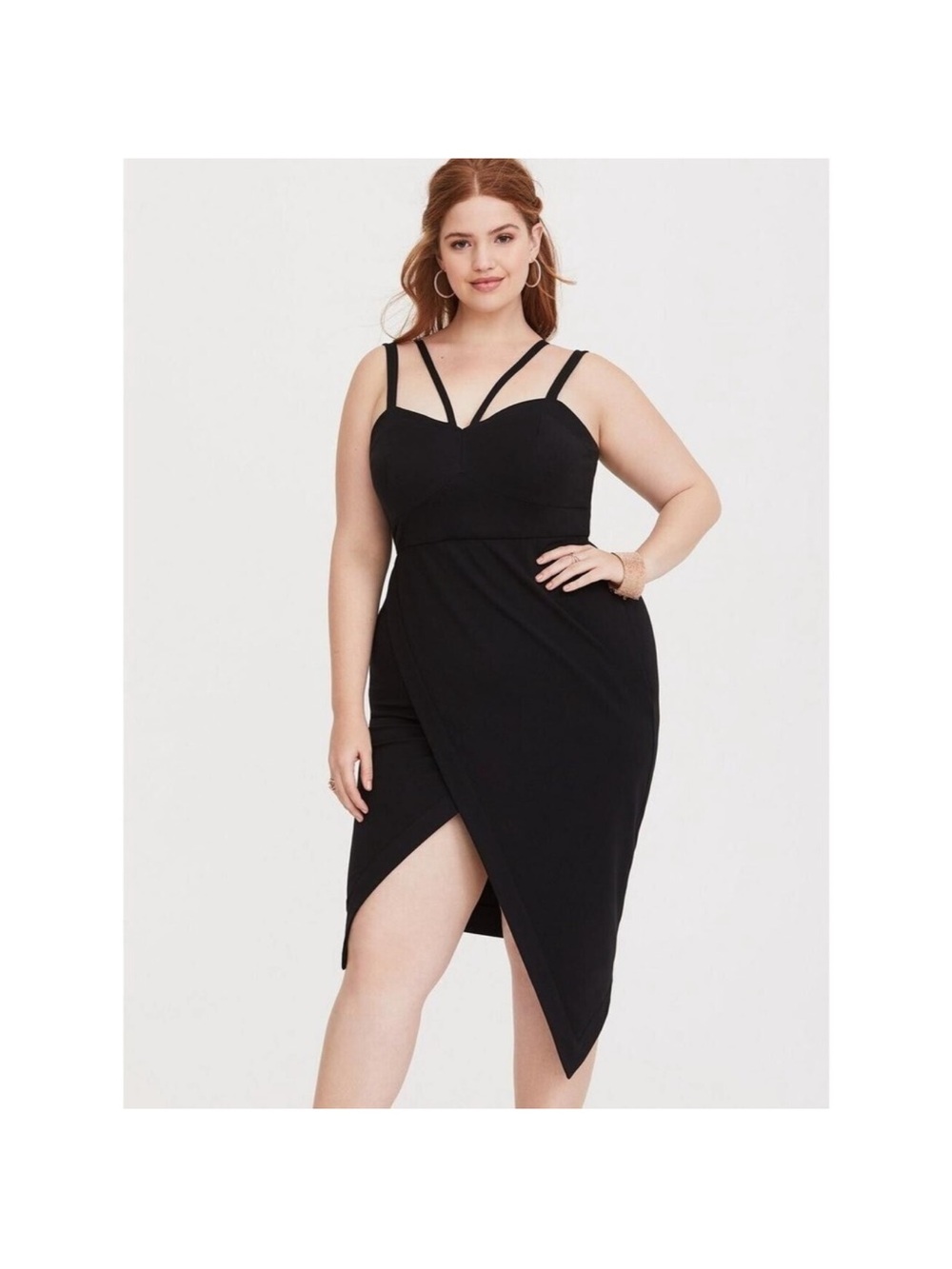 Torrid Black Multi-Strap Asymmetrical Mini Dress